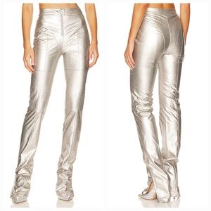 H:ours Nola Pants in Metallic Silver, Size: M